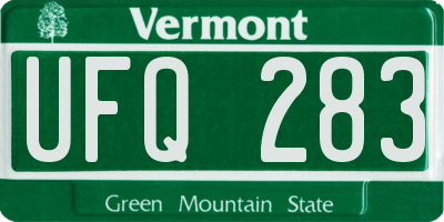 VT license plate UFQ283
