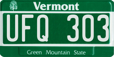 VT license plate UFQ303