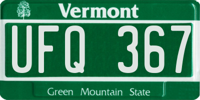 VT license plate UFQ367