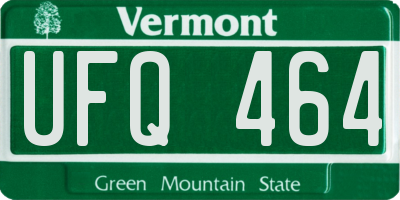 VT license plate UFQ464