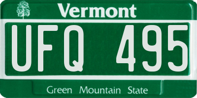 VT license plate UFQ495