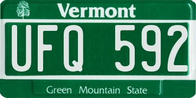 VT license plate UFQ592
