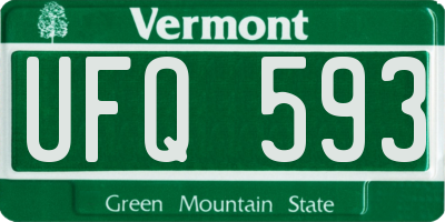 VT license plate UFQ593