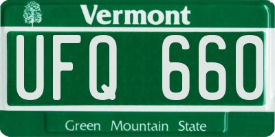 VT license plate UFQ660