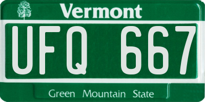 VT license plate UFQ667