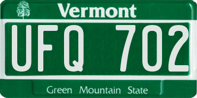 VT license plate UFQ702