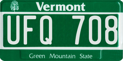 VT license plate UFQ708