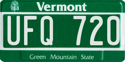 VT license plate UFQ720