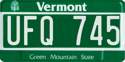 VT license plate UFQ745