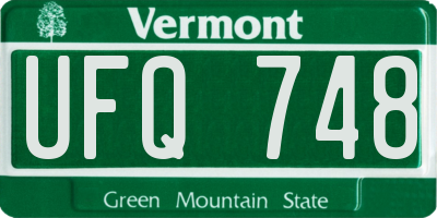VT license plate UFQ748