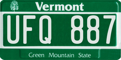 VT license plate UFQ887