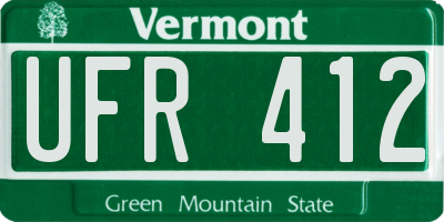 VT license plate UFR412