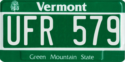VT license plate UFR579