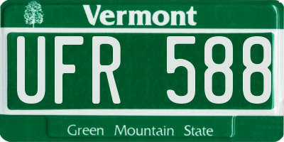 VT license plate UFR588