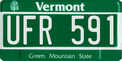 VT license plate UFR591