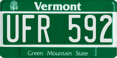 VT license plate UFR592