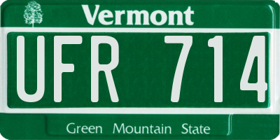 VT license plate UFR714