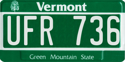 VT license plate UFR736