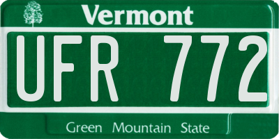 VT license plate UFR772