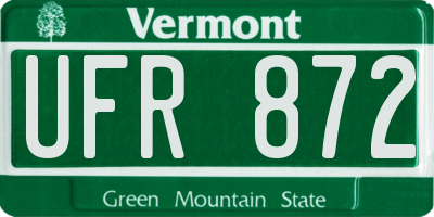 VT license plate UFR872