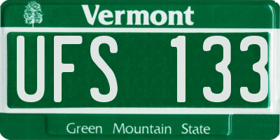 VT license plate UFS133