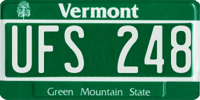 VT license plate UFS248