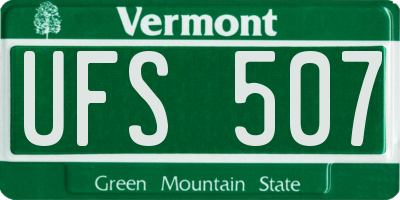VT license plate UFS507