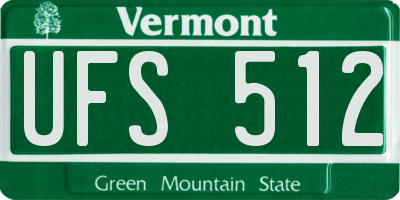 VT license plate UFS512