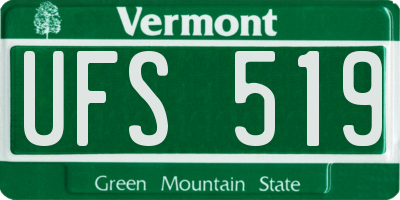 VT license plate UFS519