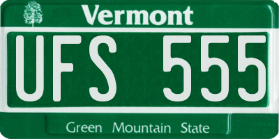 VT license plate UFS555
