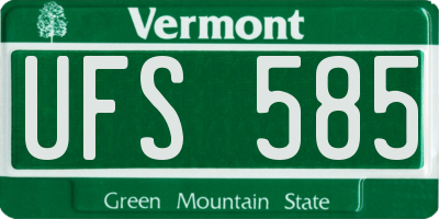 VT license plate UFS585
