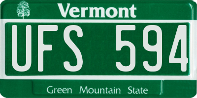 VT license plate UFS594
