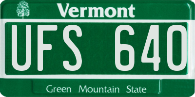 VT license plate UFS640