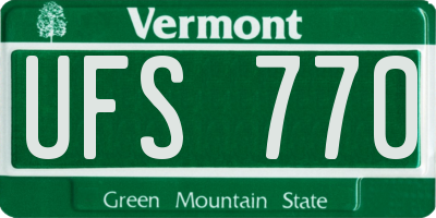 VT license plate UFS770