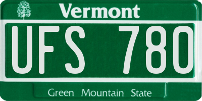 VT license plate UFS780