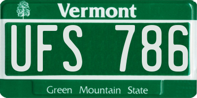 VT license plate UFS786