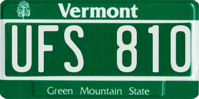 VT license plate UFS810