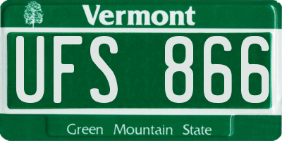 VT license plate UFS866