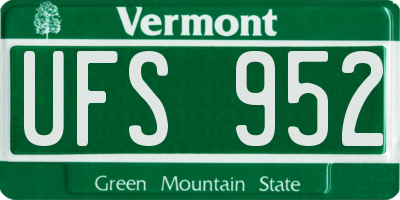 VT license plate UFS952