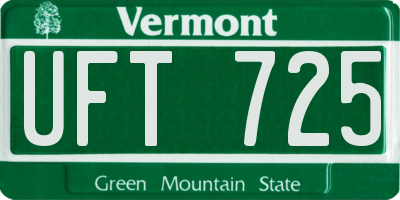 VT license plate UFT725