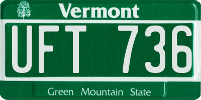VT license plate UFT736