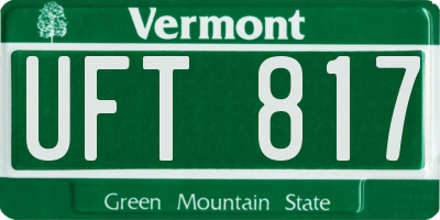 VT license plate UFT817