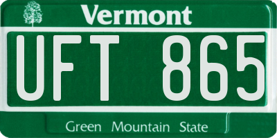 VT license plate UFT865