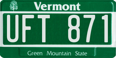 VT license plate UFT871