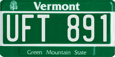 VT license plate UFT891