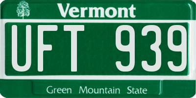 VT license plate UFT939