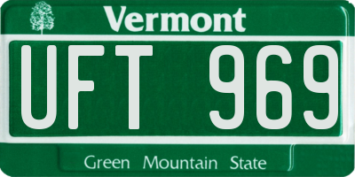 VT license plate UFT969