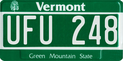 VT license plate UFU248
