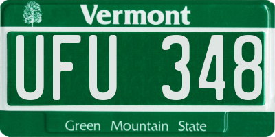VT license plate UFU348