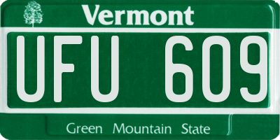 VT license plate UFU609